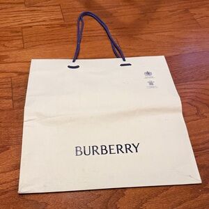 Burberry Ivory Tote with Navy Handles